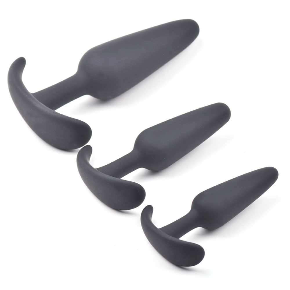 Set 3 Dopuri Anale Buttplug Kit Negru Passion Labs, Nr. 2, Erotic24.ro