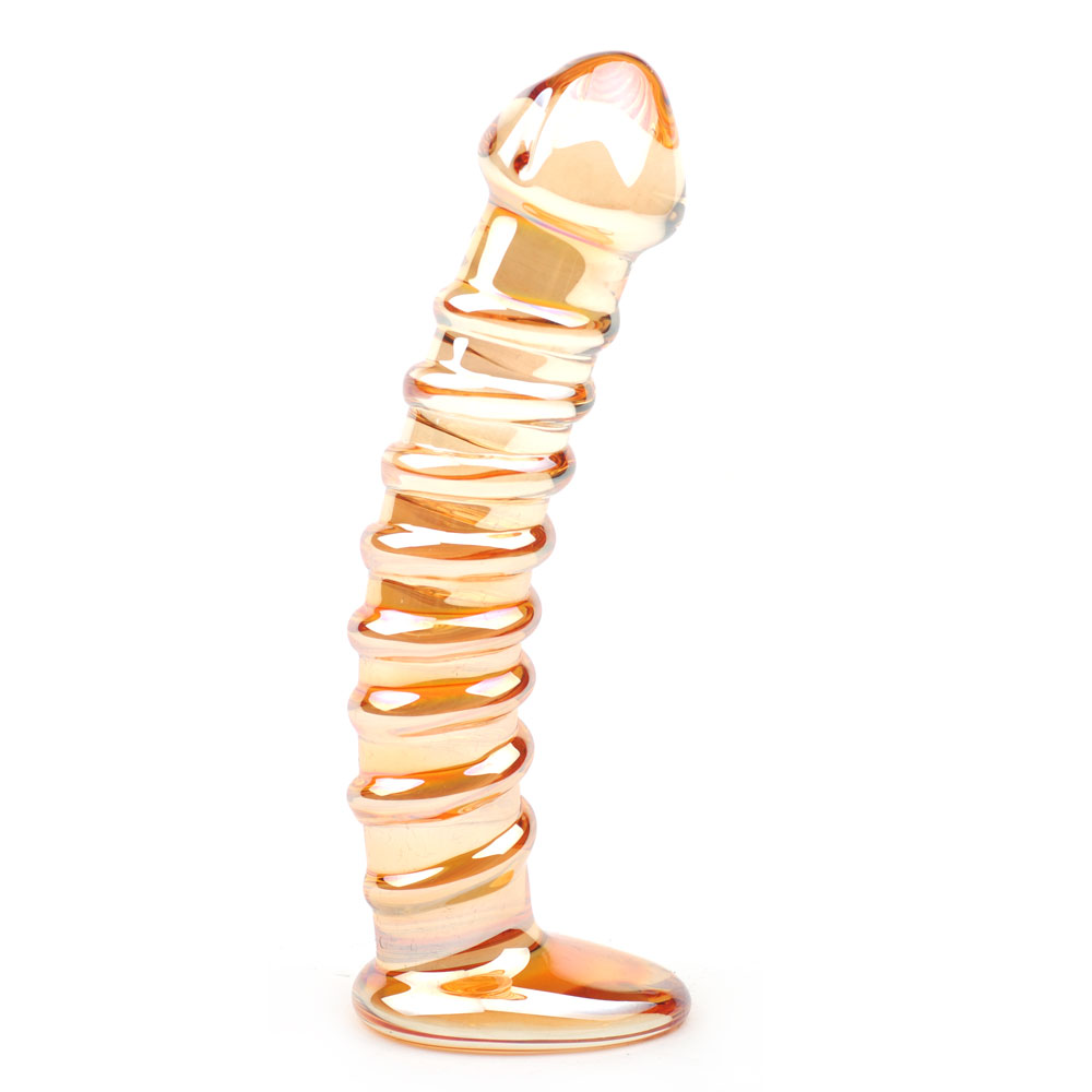 Dildo din Sticla Golden 18 cm Passion Labs, Nr. 1, Erotic24.ro
