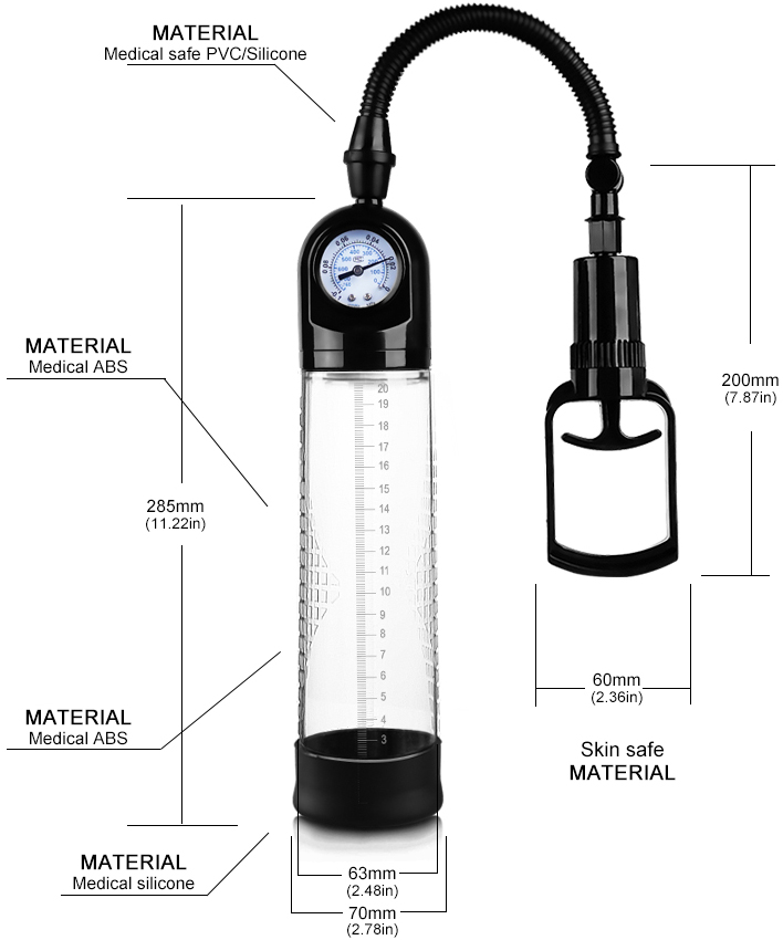 Pompa Pentru Marirea Penisului cu Manometru Maximum Power Plus Negru, #7, Erotic24.ro