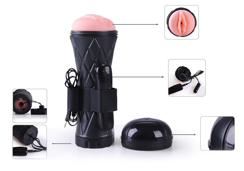 Masturbator cu Vibratii Passion Cup Pocket Pussy, TPE, Natural, 23.5 cm, #5, Erotic24.ro