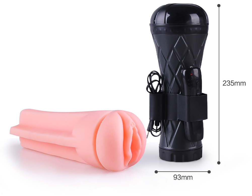 Masturbator cu Vibratii Passion Cup Pocket Pussy, TPE, Natural, 23.5 cm, #4, Erotic24.ro