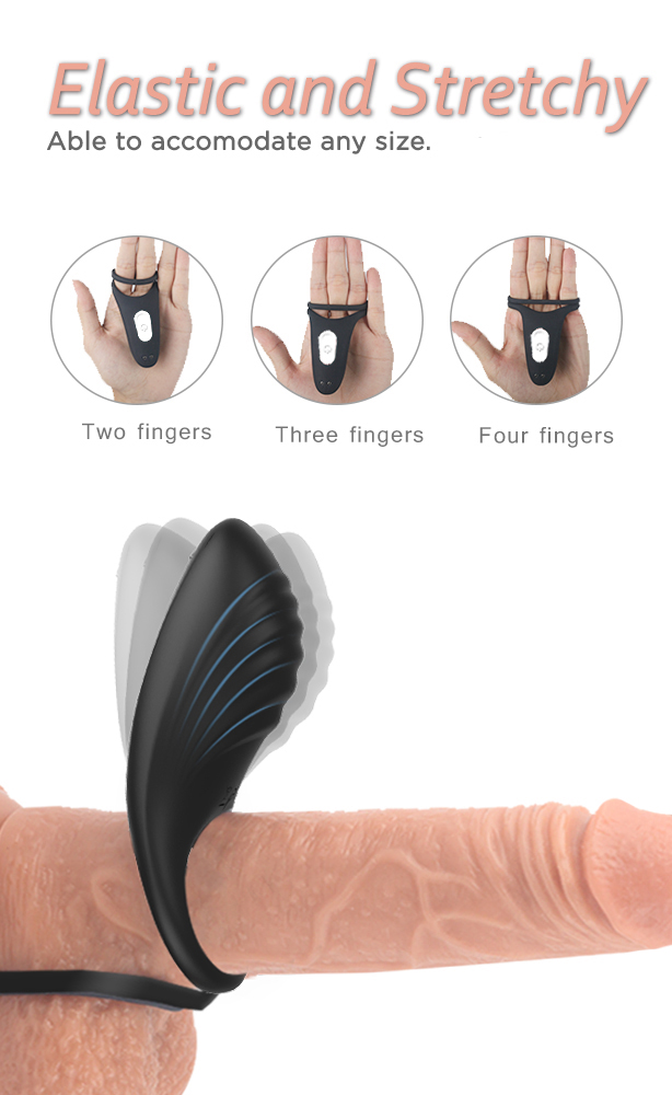 Inel Dublu pentru Penis 9 Moduri Vibratii Silicon USB Negru Passion Labs, Nr. 10, Erotic24.ro