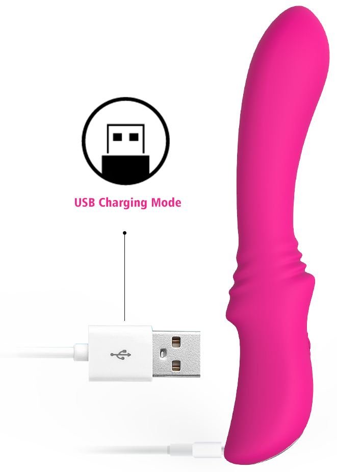 Vibrator Clasic Lust, 9 Moduri Vibratii, Silicon, USB, 18.2 cm, Roz, Mokko Toys, #7, Erotic24.ro