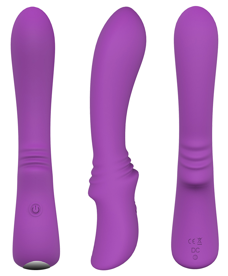 Vibrator Clasic Lust, 9 Moduri Vibratii, Silicon, USB, 18.2 cm, Mov, Mokko Toys, #5, Erotic24.ro