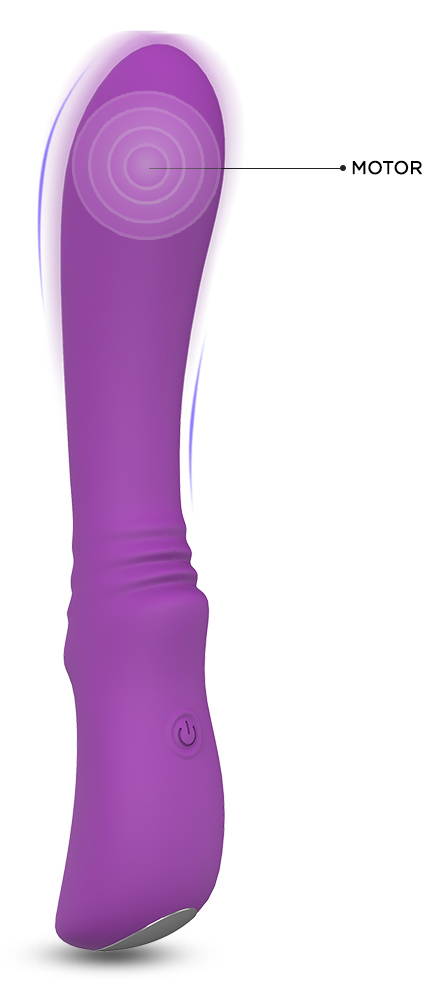 Vibrator Clasic Lust, 9 Moduri Vibratii, Silicon, USB, 18.2 cm, Mov, Mokko Toys, #8, Erotic24.ro