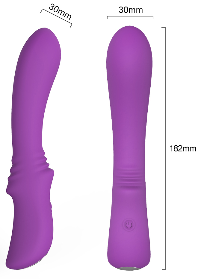 Vibrator Clasic Lust, 9 Moduri Vibratii, Silicon, USB, 18.2 cm, Mov, Mokko Toys, #9, Erotic24.ro