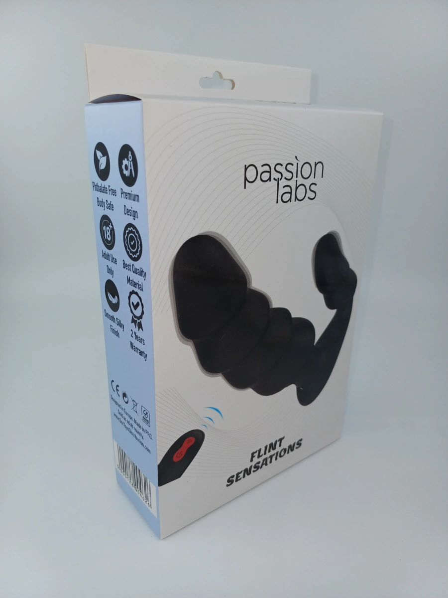 Vibrator Dublu Flint, Remote Control, 9 Moduri Vibratii, USB, Negru, 12.9 cm, Passion Labs, Nr. 12, Erotic24.ro