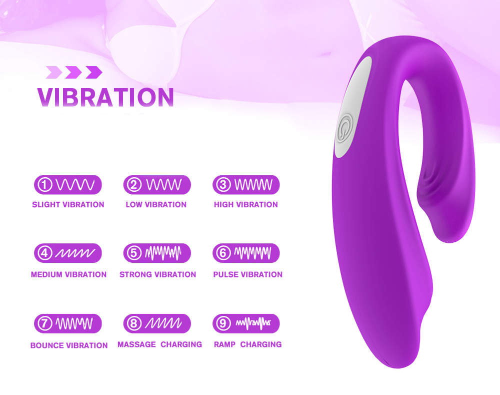 Vibrator Couple's Fun Remote Control Silicon 9 Functii Vibratii USB Mov Mokko Toys, #8, Erotic24.ro