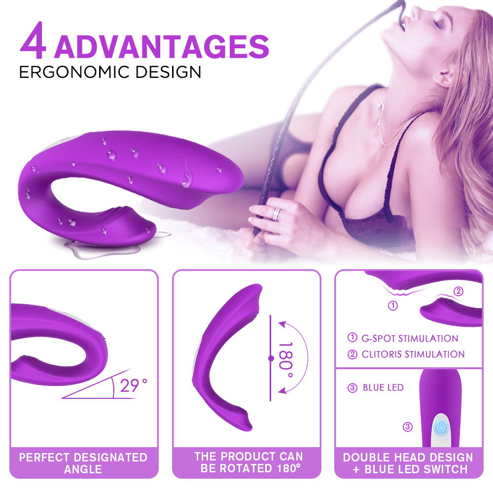 Vibrator Couple's Fun Remote Control Silicon 9 Functii Vibratii USB Mov Mokko Toys, #9, Erotic24.ro