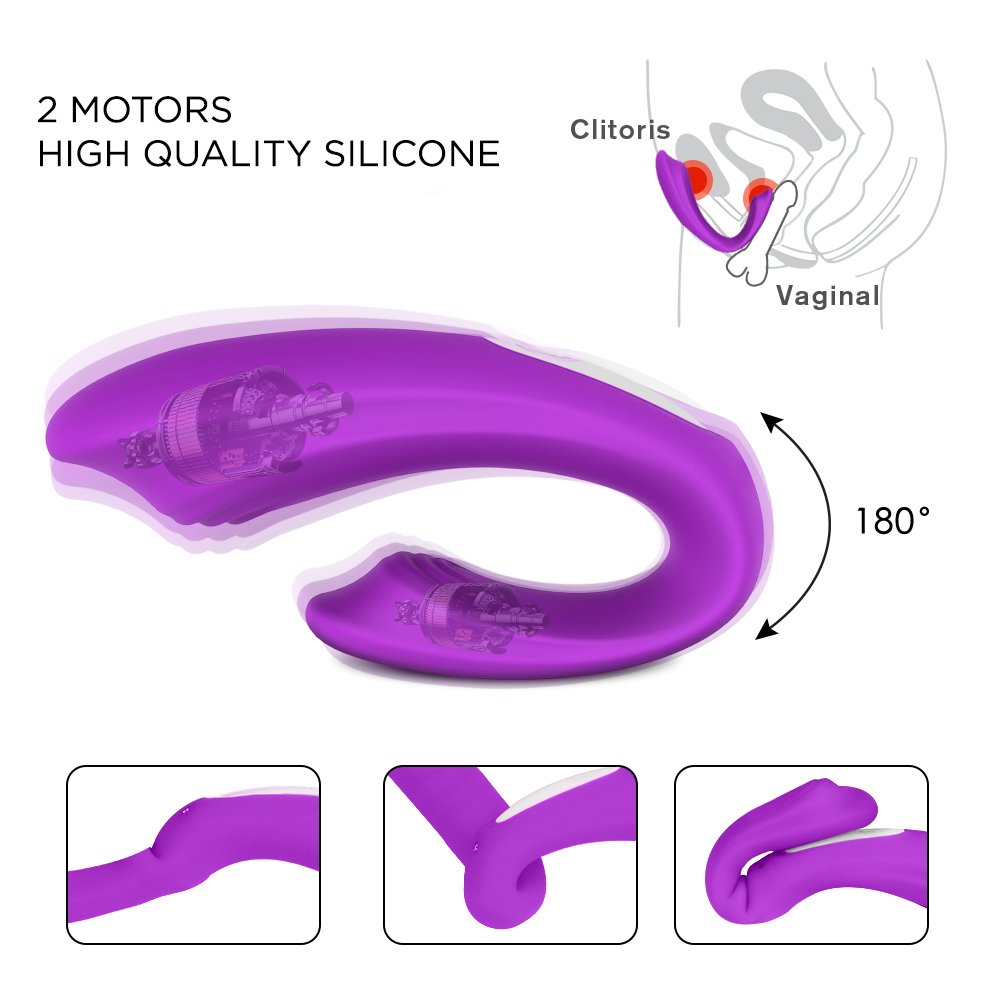 Vibrator Couple's Fun Remote Control Silicon 9 Functii Vibratii USB Mov Mokko Toys, #12, Erotic24.ro