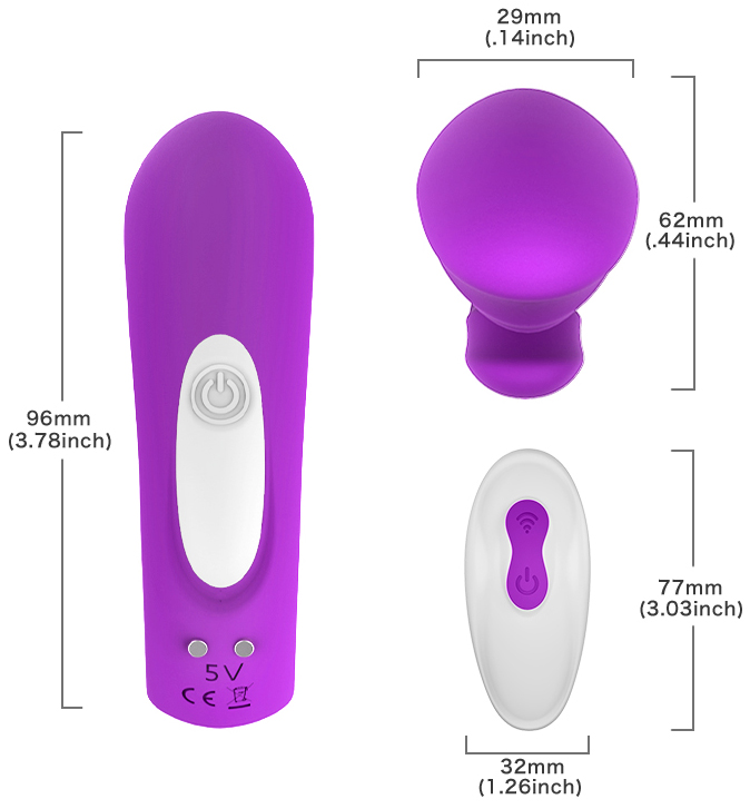 Vibrator Couple's Fun Remote Control Silicon 9 Functii Vibratii USB Mov Mokko Toys, #14, Erotic24.ro