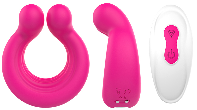 Stimulator Adonis, 9 Moduri Vibratii, Remote Control, Silicon, USB, Roz, Passion Labs, Nr. 7, Erotic24.ro