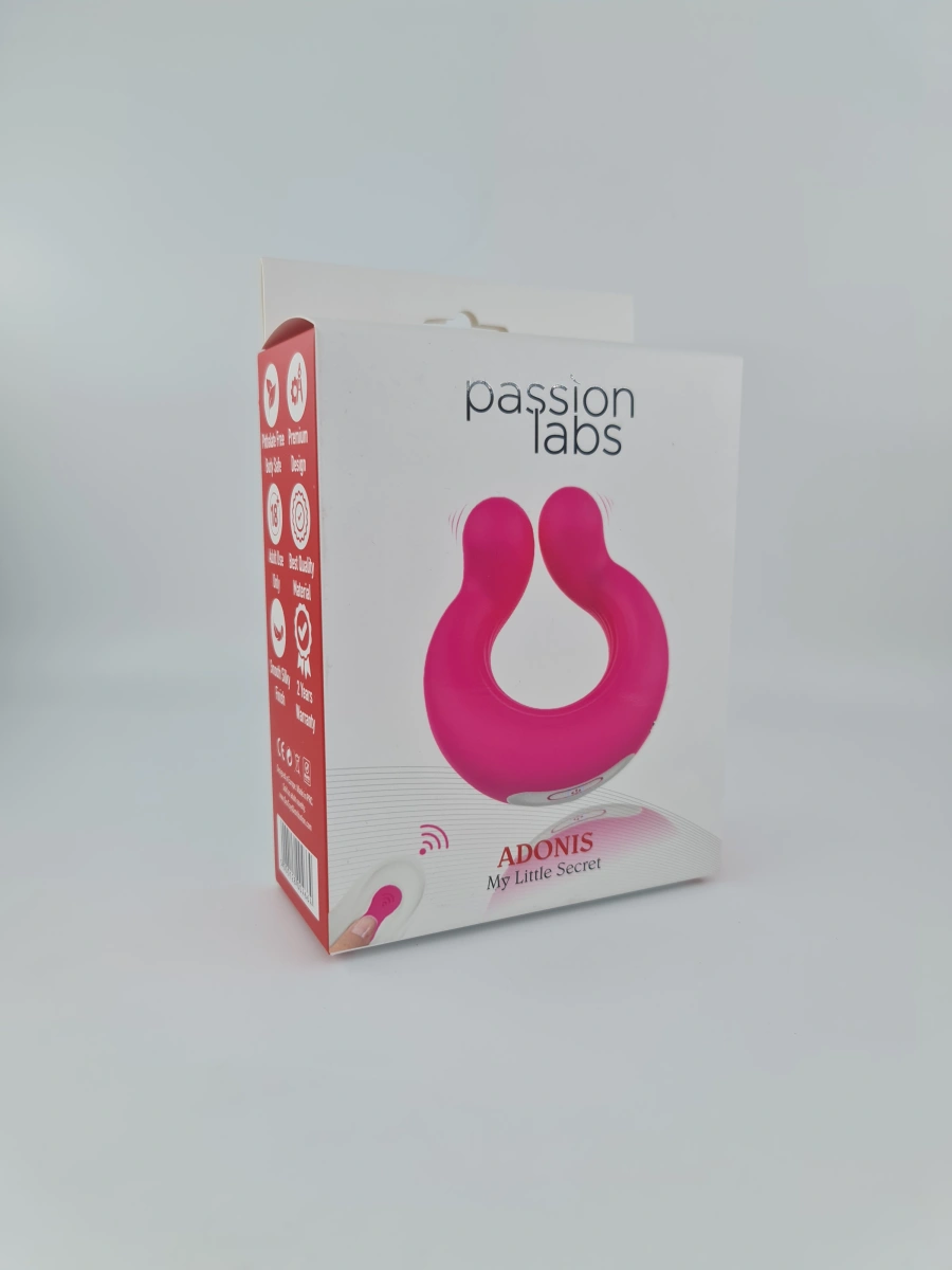 Stimulator Adonis, 9 Moduri Vibratii, Remote Control, Silicon, USB, Roz, Passion Labs, Nr. 14, Erotic24.ro