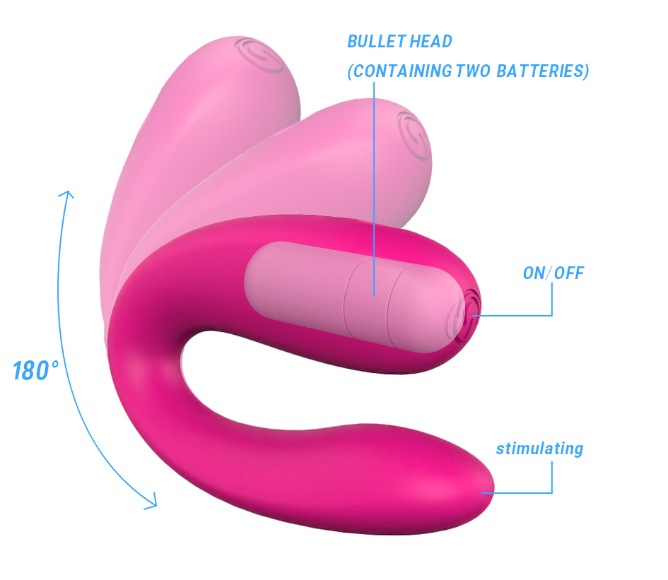 Vibrator Cuplu Otello, Silicon, Roz, 6.8 cm, Passion Labs, #4, Erotic24.ro