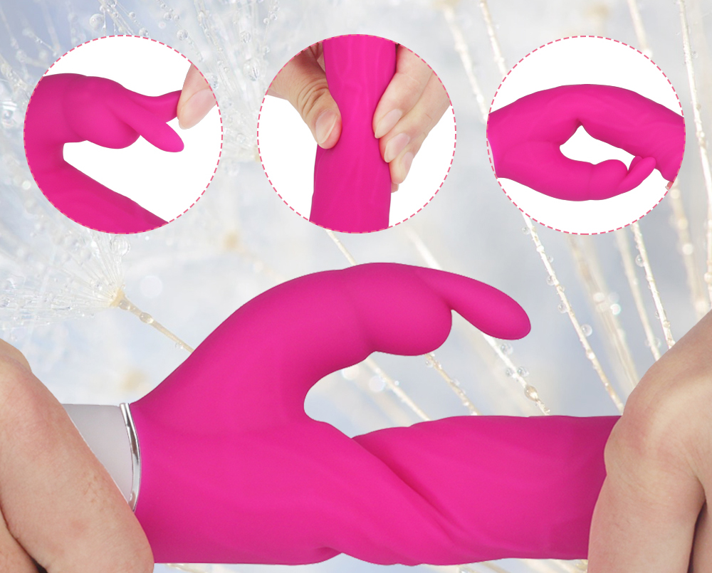 Vibrator Rabbit Radi Flexibil Silicon USB 21.3 cm Roz Guilty Toys, #6, Erotic24.ro