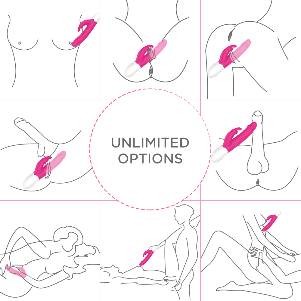 Vibrator Rabbit Radi Flexibil Silicon USB 21.3 cm Roz Guilty Toys, #8, Erotic24.ro