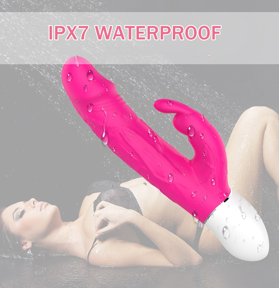 Vibrator Rabbit Radi Flexibil Silicon USB 21.3 cm Roz Guilty Toys, #11, Erotic24.ro