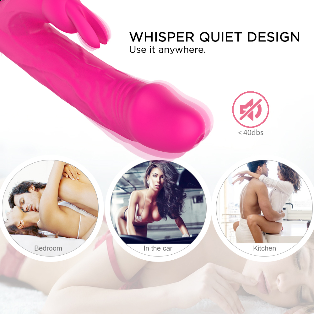 Vibrator Rabbit Radi Flexibil Silicon USB 21.3 cm Roz Guilty Toys, #12, Erotic24.ro