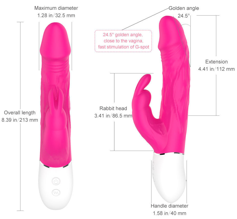 Vibrator Rabbit Radi Flexibil Silicon USB 21.3 cm Roz Guilty Toys, #4, Erotic24.ro