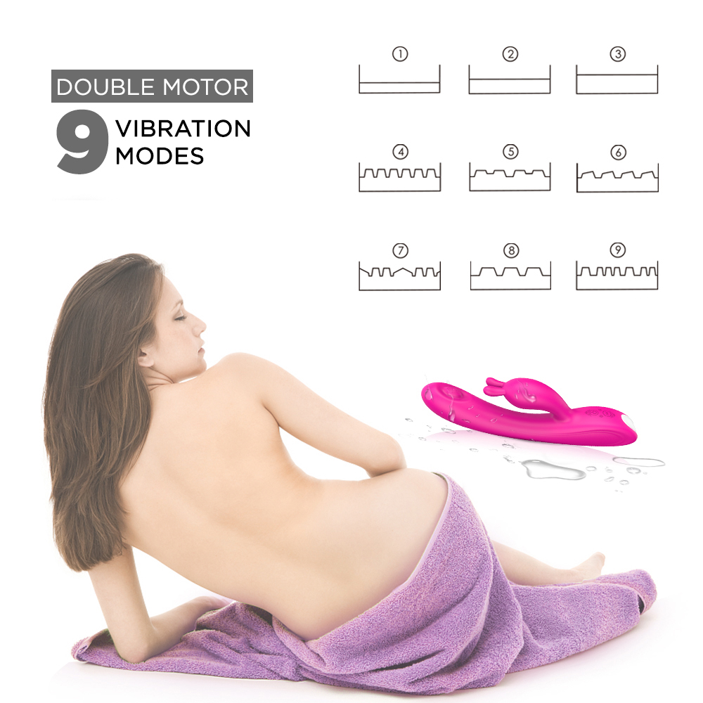 Vibrator Rabbit Candy 9 Intensitati Pulsatoare 23.1 cm USB Mov Mokko Toys, Nr. 4, Erotic24.ro