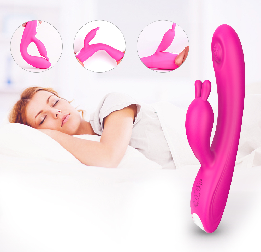 Vibrator Rabbit Candy 9 Intensitati Pulsatoare 23.1 cm USB Mov Mokko Toys, Nr. 8, Erotic24.ro