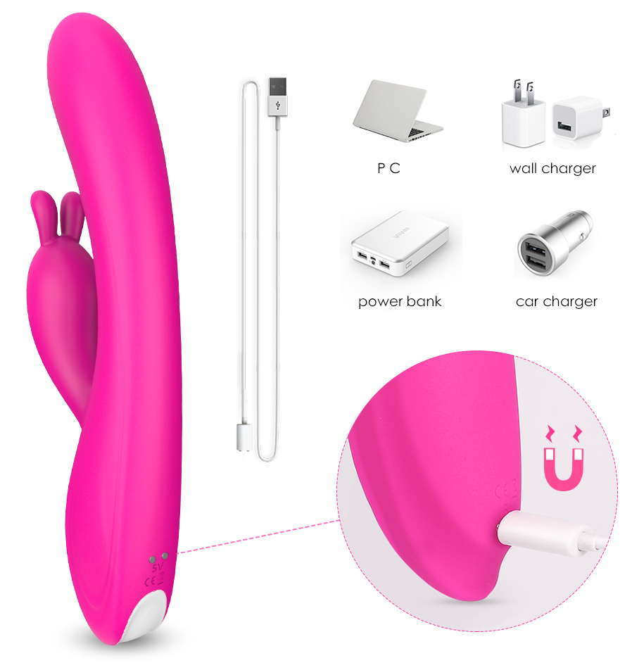 Vibrator Rabbit Candy 9 Intensitati Pulsatoare 23.1 cm USB Mov Mokko Toys, Nr. 11, Erotic24.ro