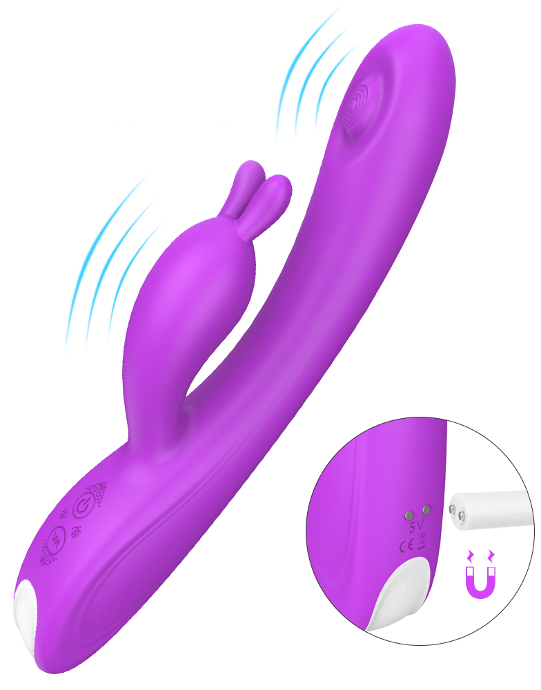 Vibrator Rabbit Candy 9 Intensitati Pulsatoare  USB 23.1 cm USB Mov Mokko Toys, #4, Erotic24.ro