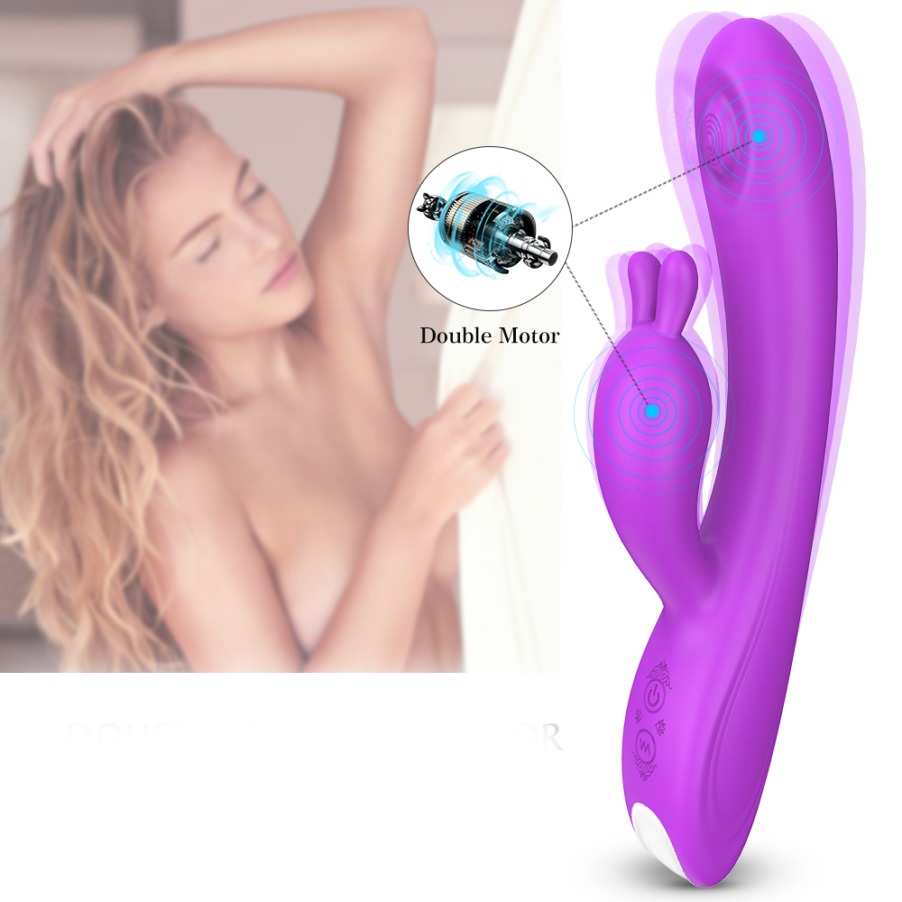 Vibrator Rabbit Candy 9 Intensitati Pulsatoare  USB 23.1 cm USB Mov Mokko Toys, #8, Erotic24.ro