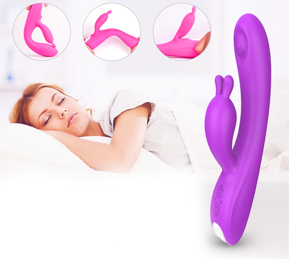 Vibrator Rabbit Candy 9 Intensitati Pulsatoare  USB 23.1 cm USB Mov Mokko Toys, #10, Erotic24.ro