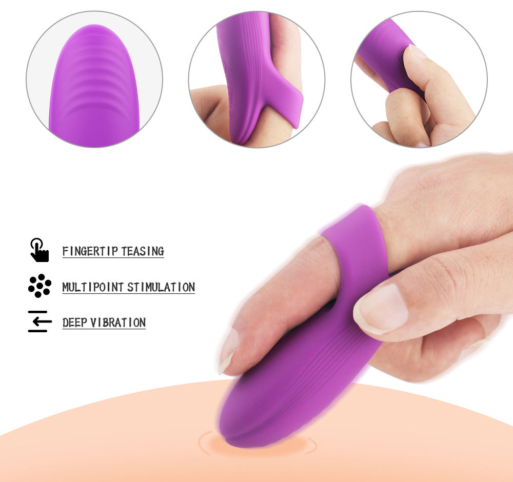 Vibrator pentru Deget Dory 9 Moduri Vibratii Silicon USB Mov Passion Labs, #6, Erotic24.ro