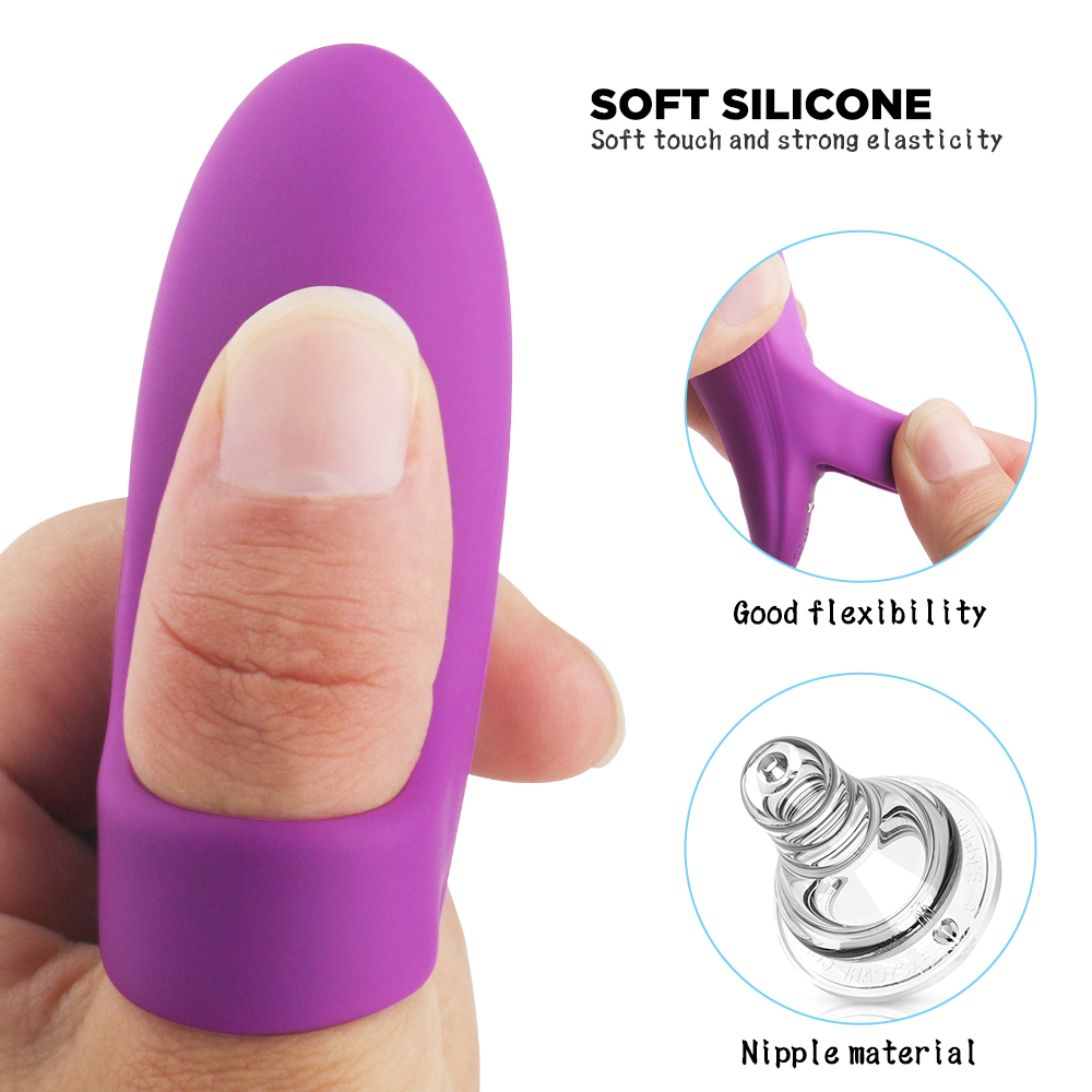 Vibrator pentru Deget Dory 9 Moduri Vibratii Silicon USB Mov Passion Labs, #8, Erotic24.ro