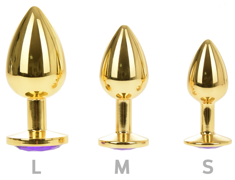 Dop Anal Metallic Buttplug, Large, Auriu/Mov, Passion Labs, Nr. 4, Erotic24.ro