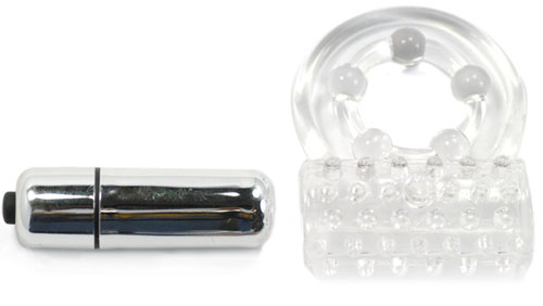 Inel Dublu de Penis cu Glont Vibrator Guilty Toys, Nr. 2, Erotic24.ro