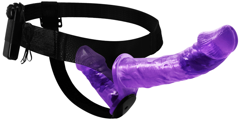 Double Strap-on Vibrator cu Telecomanda Multispeed Mov Mokko Toys, #1, Erotic24.ro