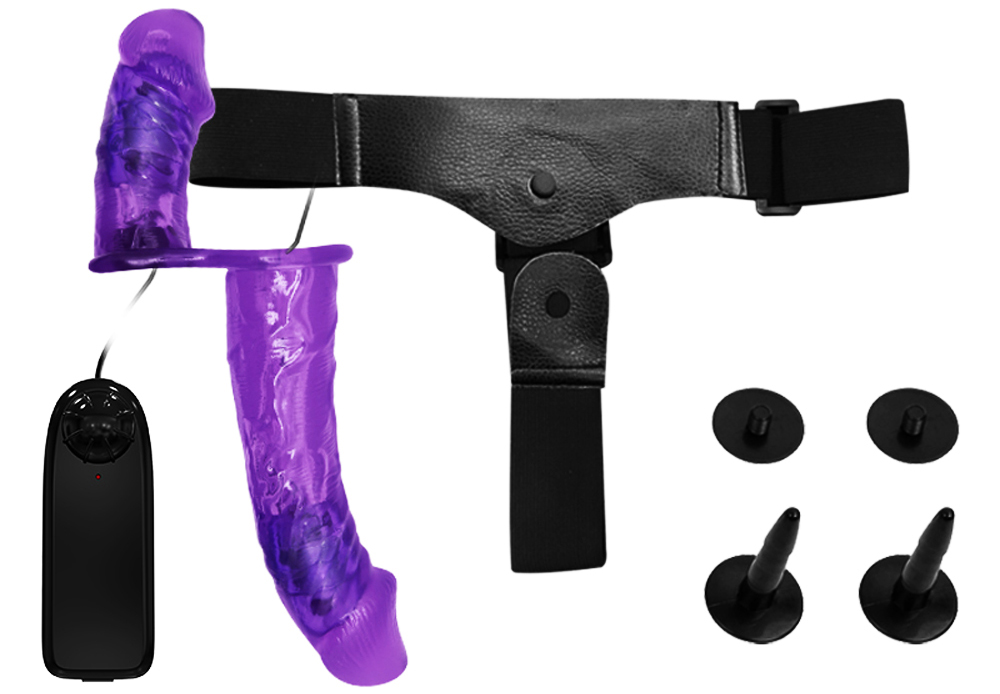 Double Strap-on Vibrator cu Telecomanda Multispeed Mov Mokko Toys, #3, Erotic24.ro