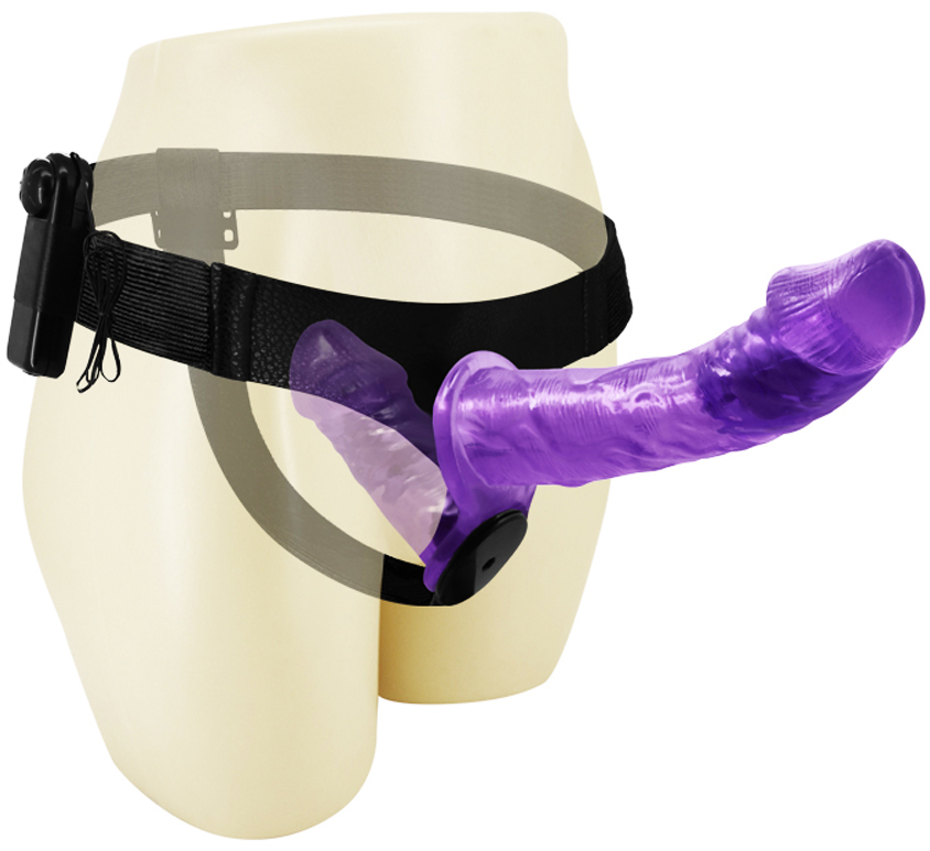 Double Strap-on Vibrator cu Telecomanda Multispeed Mov Mokko Toys, #2, Erotic24.ro