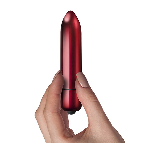 Vibrator Glont Zoe, 10 Moduri Vibratii, Rosu Metalizat, 9 cm, Mokko Toys, #2, Erotic24.ro