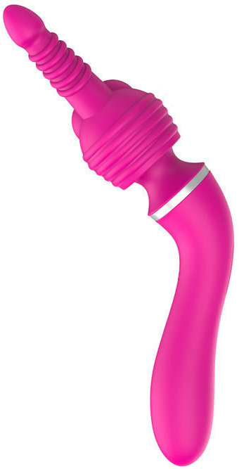 Vibrator Masaj cu 3 Capete Silicon 10 Moduri Vibratii Roz Inchis USB Guilty Toys, #3, Erotic24.ro