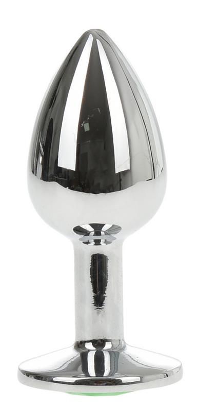 Dop Anal Metallic Buttplug Small Argintiu/Verde Inchis Passion Labs, #2, Erotic24.ro