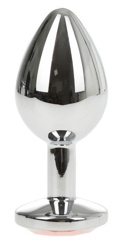 Dop Anal Metallic Buttplug Medium Argintiu/Rosu Passion Labs, #2, Erotic24.ro