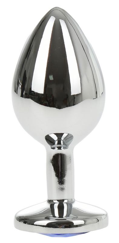 Dop Anal Metallic Buttplug Medium Argintiu/Albastru Passion Labs