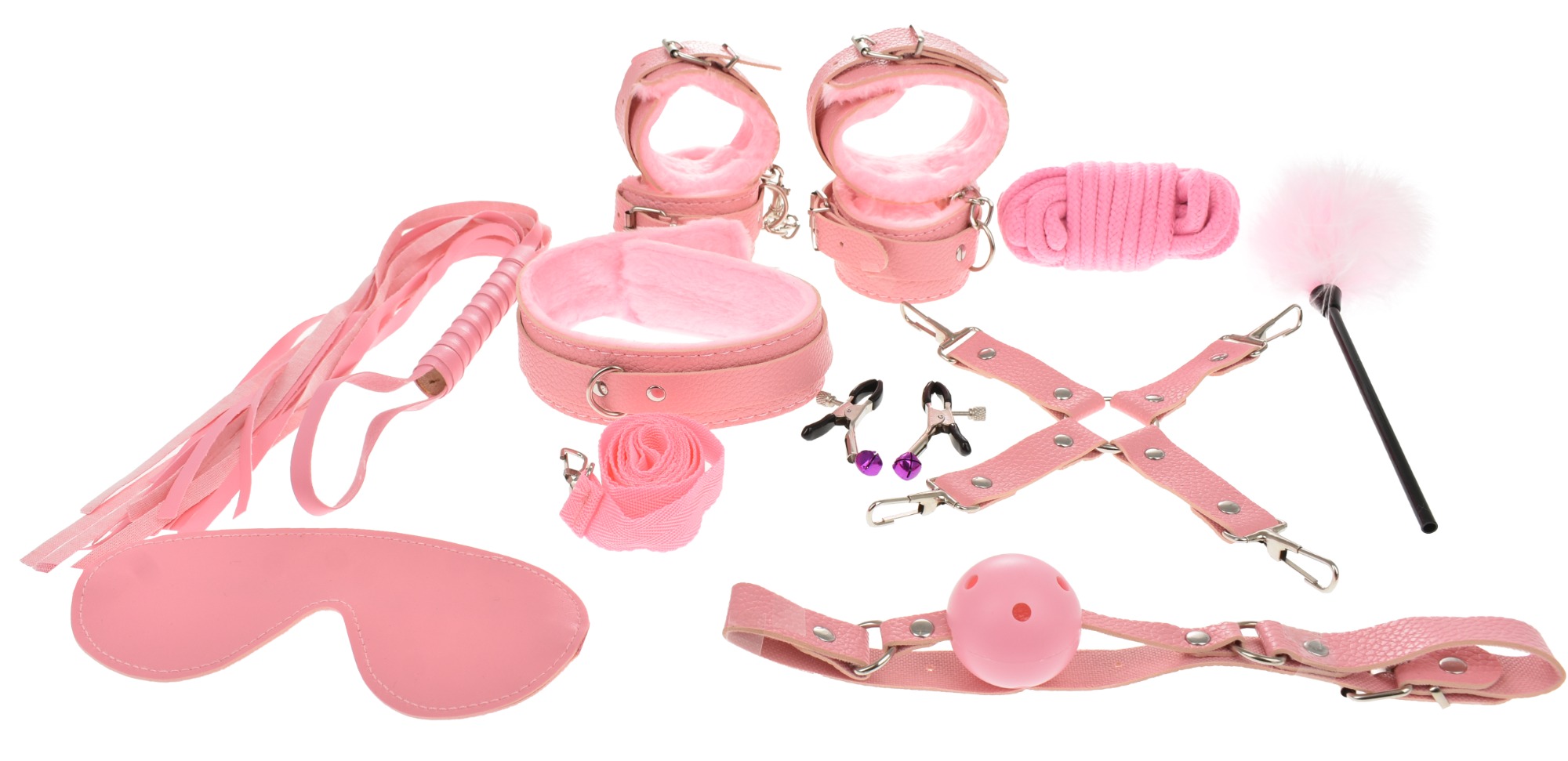 Set BDSM Bondage Kit 10 Piese Roz Guilty Toys, #2, Erotic24.ro