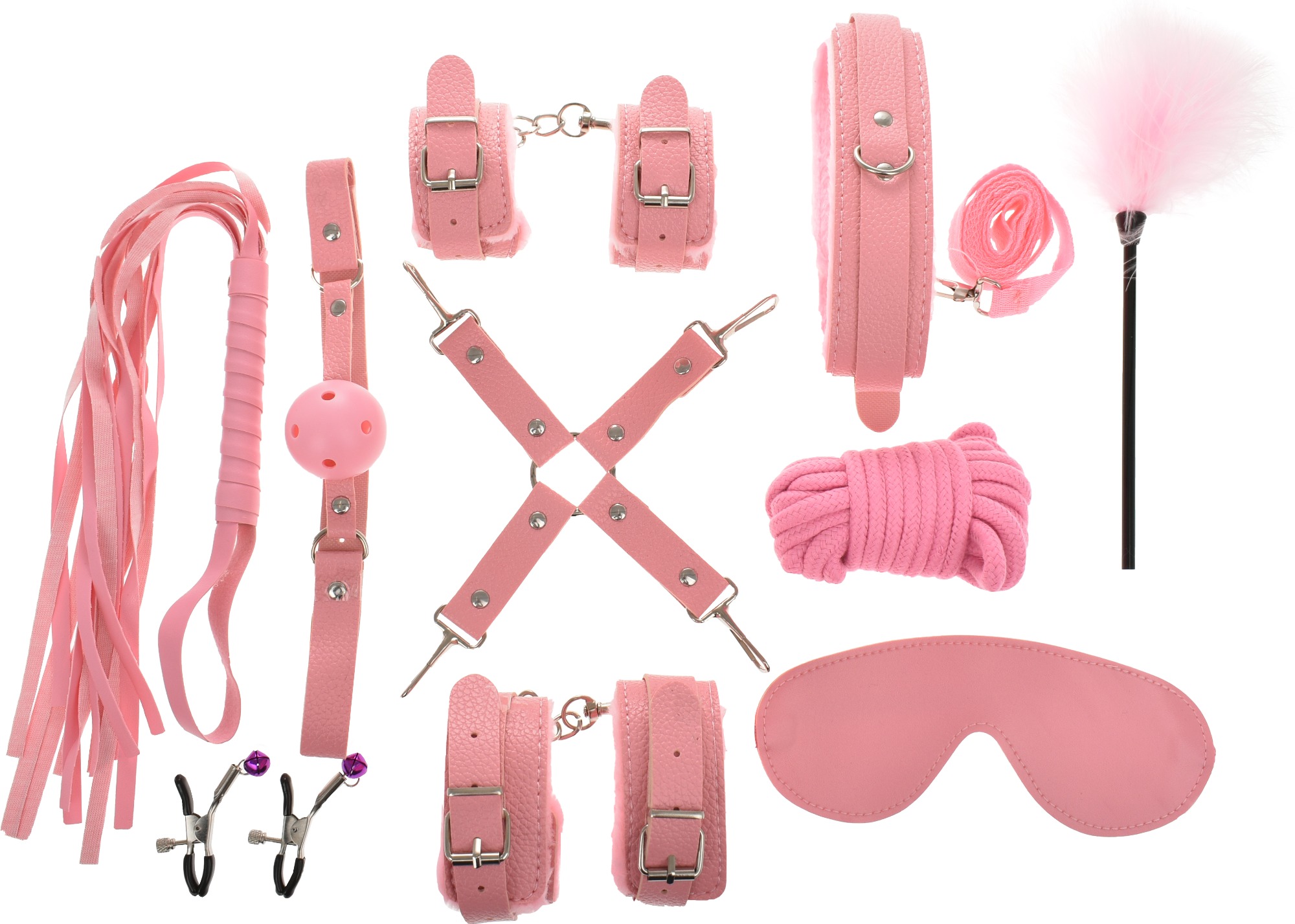 Set BDSM Bondage Kit 10 Piese Roz Guilty Toys, #1, Erotic24.ro