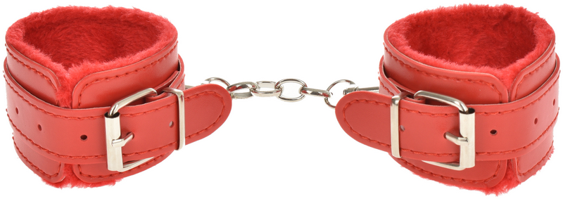 Catuse Maini Sienna cu Blana Artificiala Rosii Guilty Toys, #1, Erotic24.ro