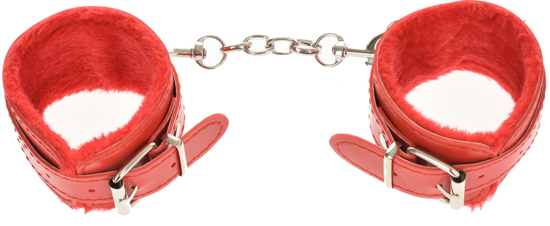 Catuse Maini Sienna cu Blana Artificiala Rosii Guilty Toys, #4, Erotic24.ro