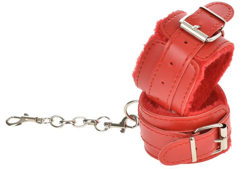 Catuse Maini Sienna cu Blana Artificiala Rosii Guilty Toys, #3, Erotic24.ro