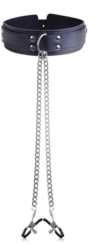 Zgarda cu Clame pentru Sfarcuri, Negru, Passion Labs, #2, Erotic24.ro