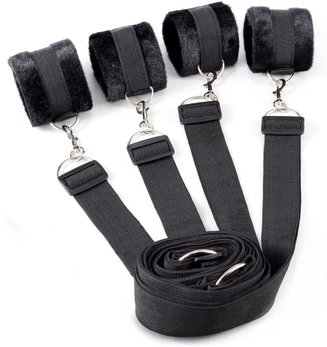 Set Bed Restraint Maini si Picioare pentru Pat Negru Guilty Toys, #3, Erotic24.ro