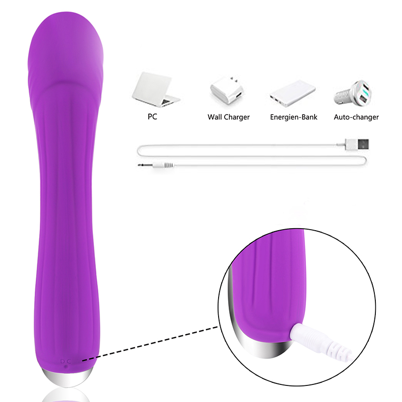 Vibrator Rabbit Levi Silicon USB 7 Moduri Mov 20 cm Passion Labs, #8, Erotic24.ro