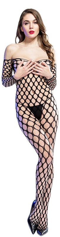 Bodystocking Pretty Circles Negru OS, #1, Erotic24.ro